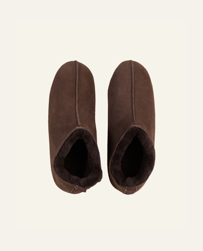 Skinntøfler mørk brun - 39 mørk brun - 1