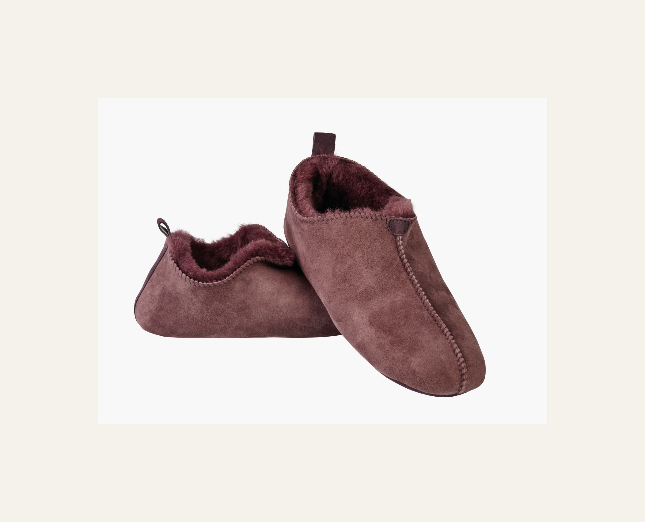 Skinntøfler burgunder - 3