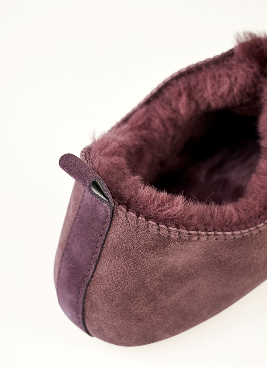 Skinntøfler burgunder - 2