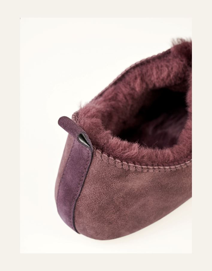 Skinntøfler burgunder - 2