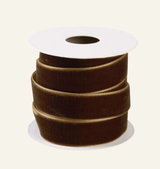 Kid Velvet Gavebånd Brun 1,6cm x 3 m