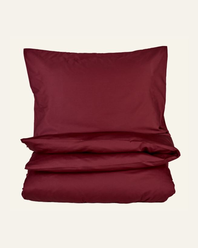 Sateng sengesett mørk rød - 140x220 cm mørk rød - 1