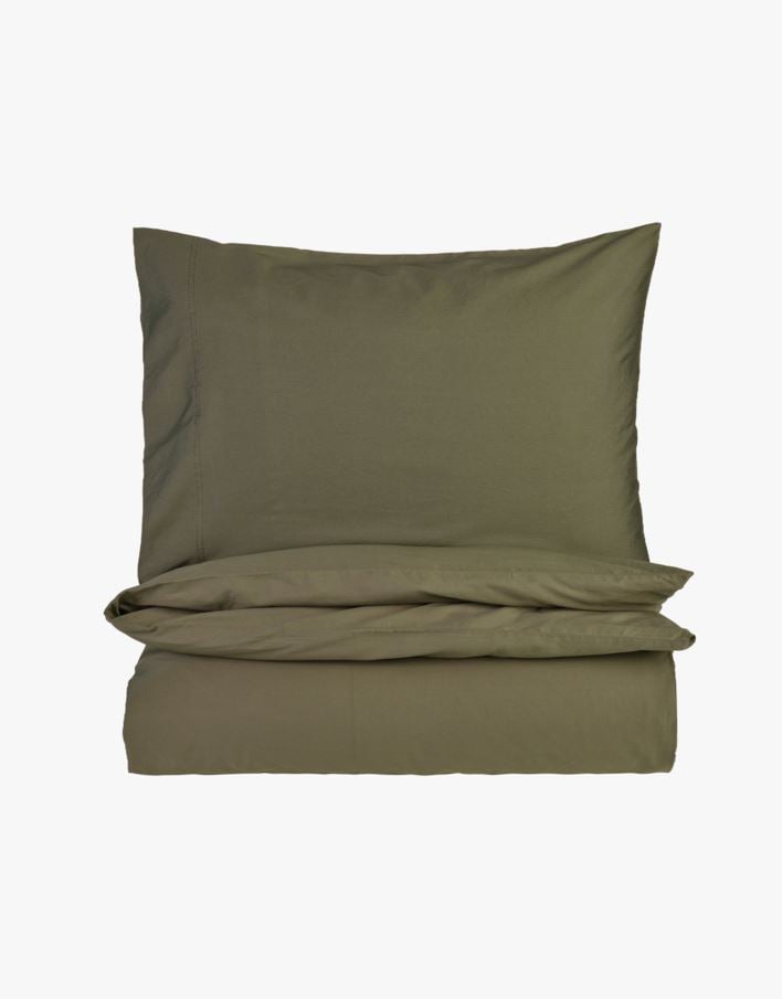 Sateng sengesett olivengrønn - 140x200+50x70 cm olivengrønn - 1
