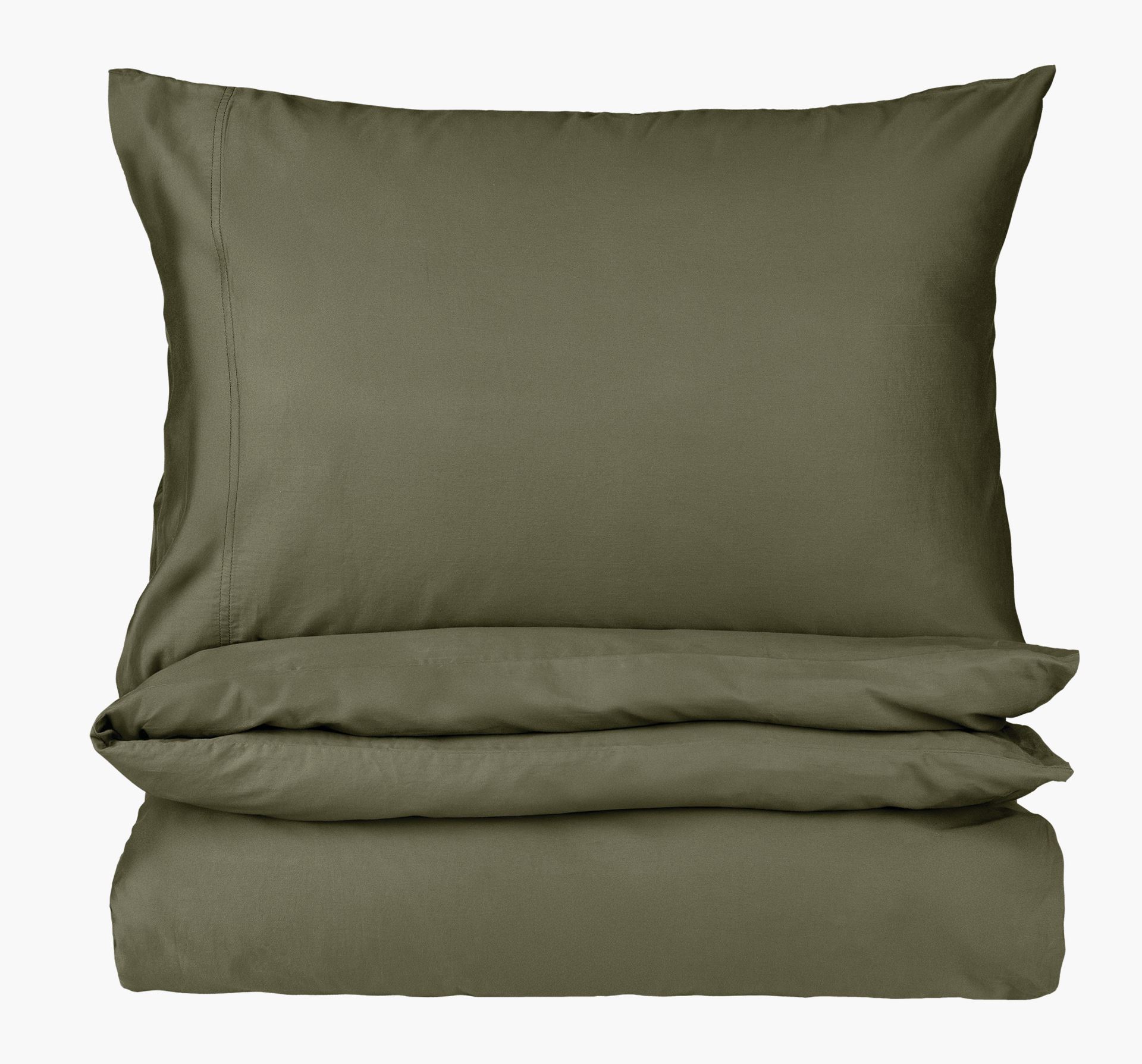 Sateng sengesett mørk grønn - 140x220 cm/50x70 cm mørk grønn - 1