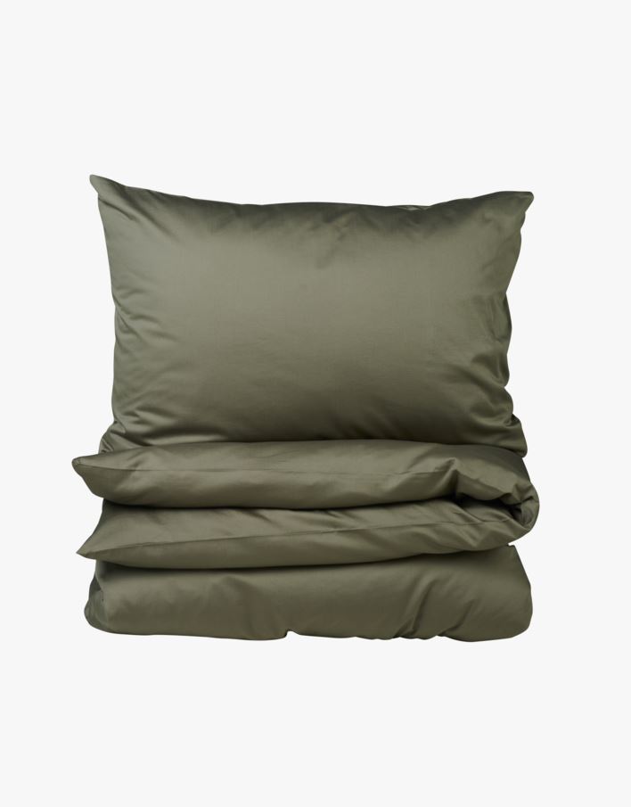 Sateng sengesett mørk grønn - 140x220 cm mørk grønn - 1