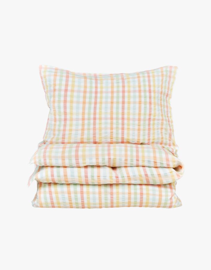 Garnfarget krepp sengesett multi - 140x220+50x70 cm multi - 1