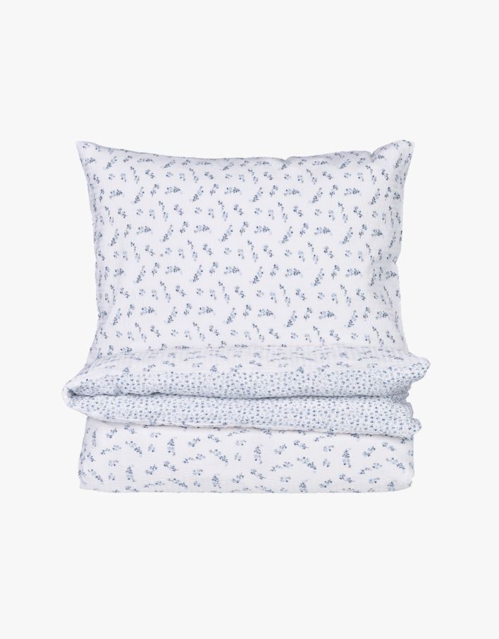 Krepp sengesett blå - 140x200 cm blå - 1