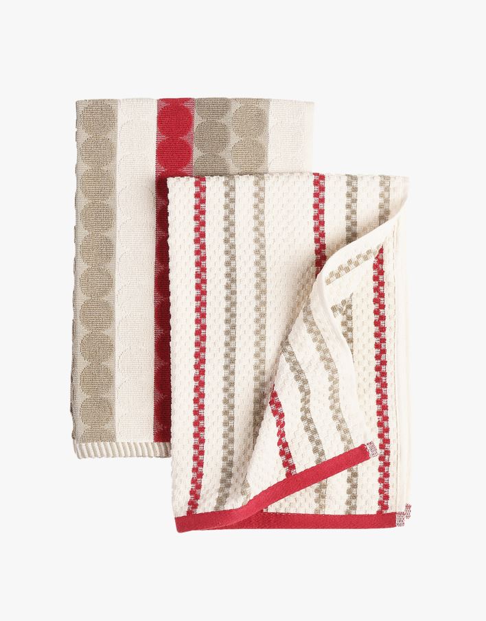 Kjøkkenhåndkle 2pk rød - 45x70 cm rød - 1