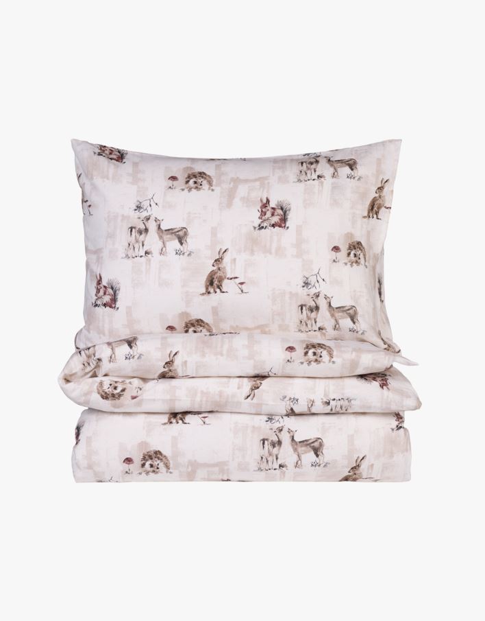 Flanell sengesett offwhite - 140x200+50x70 cm offwhite - 1