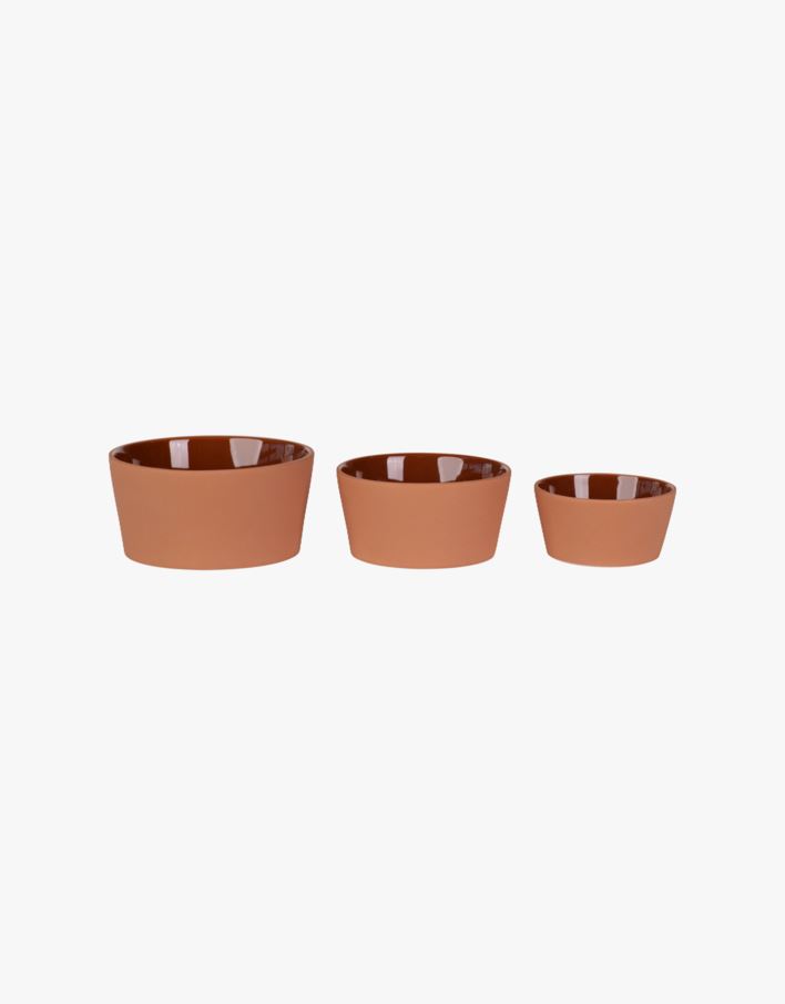 3 pk skåler brun - 13x13x6,5 cm brun - 1