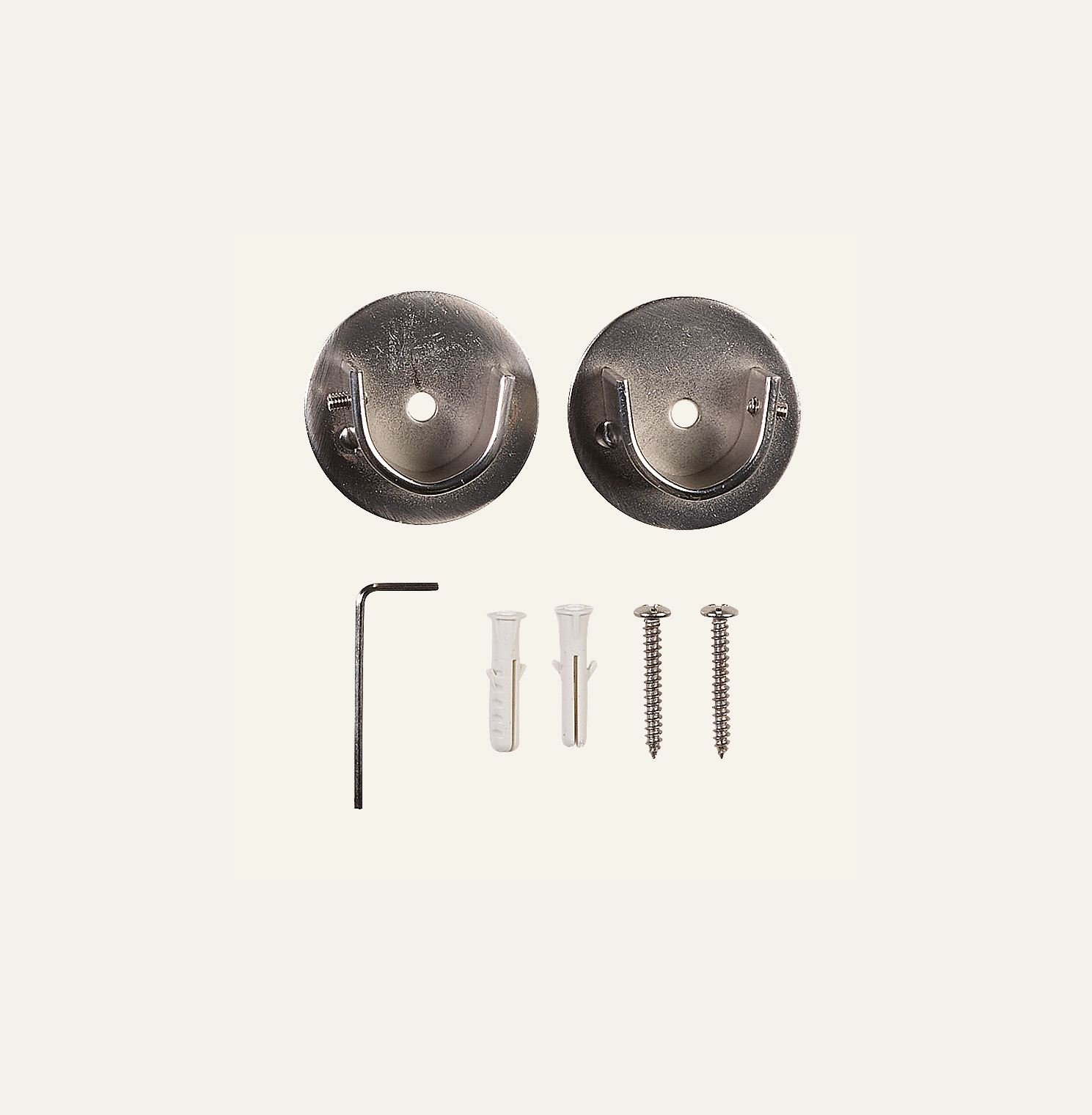 Innvendig fester for gardinstang stål - 2