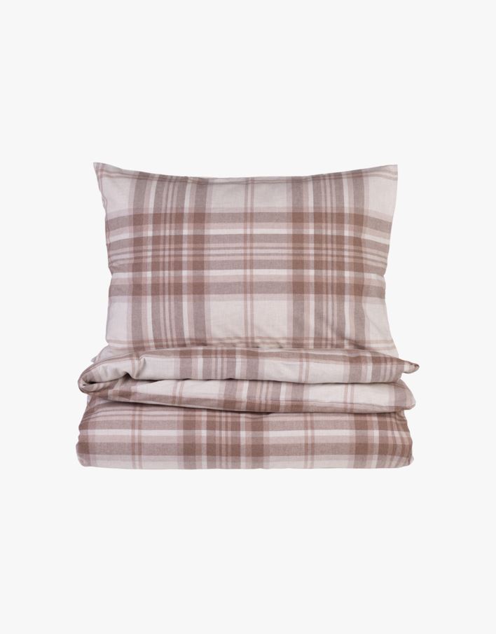 Garnfarget flanell sengesett sand - 140x200 cm sand - 1