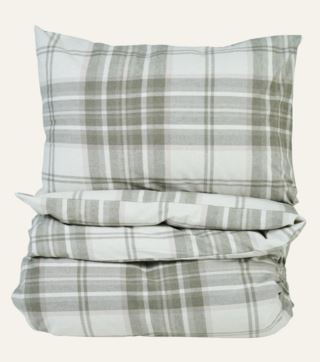 Kid Mt Blanc Garnfarget Flanell Sengesett Olivengrønn 200x220 cm/50x70 cm