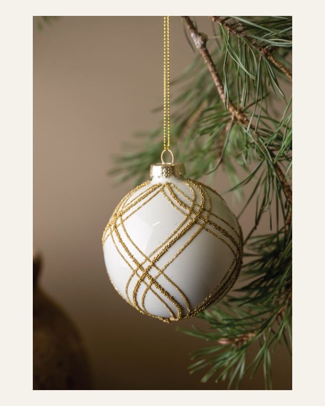 Julekule hvit - ø8 cm hvit - 1