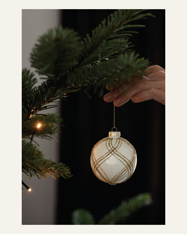 Julekule hvit - ø8 cm hvit - 1
