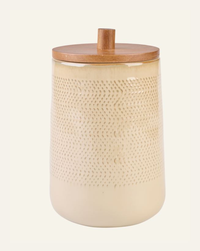 Oppbevaringskrukke beige - 15x15x23,5 cm beige - 1