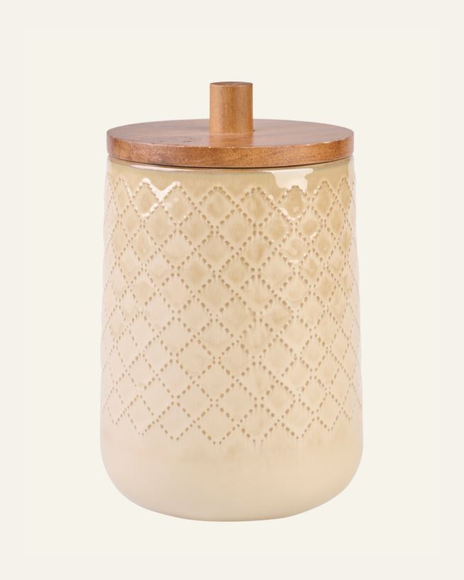 Oppbevaringskrukke beige - 14x14x20,5 cm beige - 1