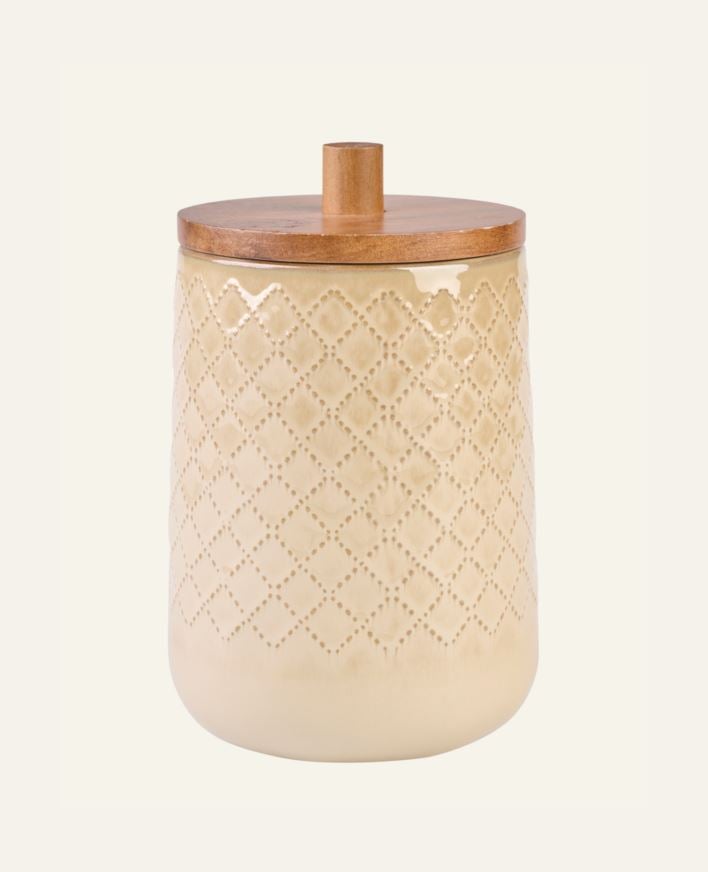 Oppbevaringskrukke beige - 14x14x20,5 cm beige - 1