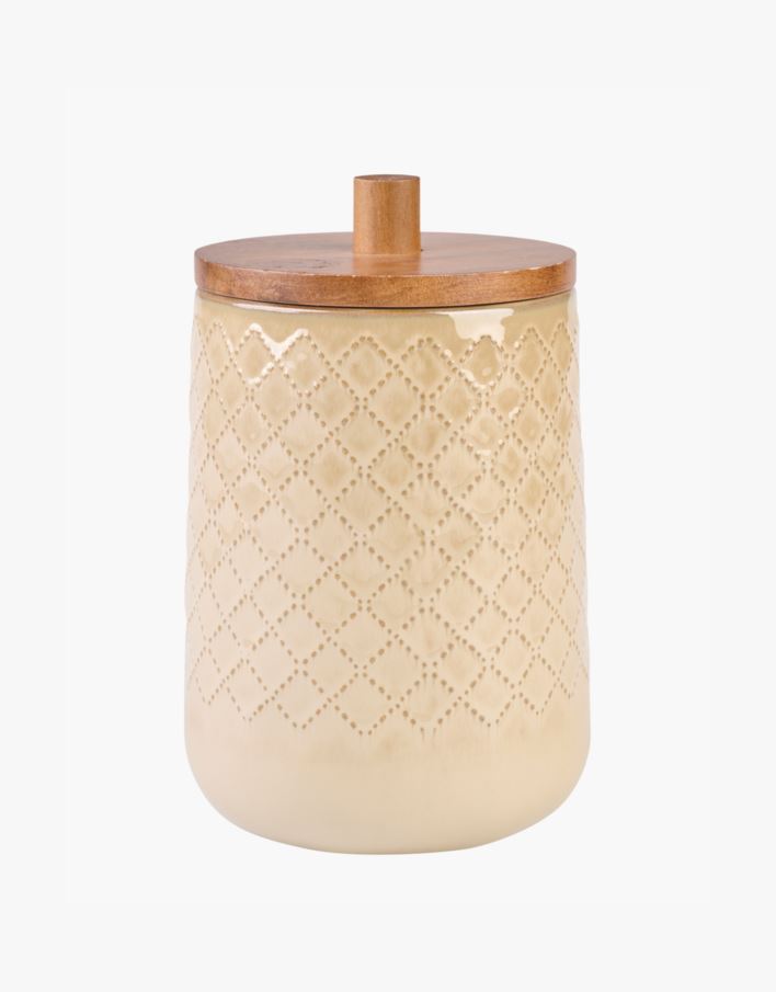 Oppbevaringskrukke beige - 14x14x20,5 cm beige - 1