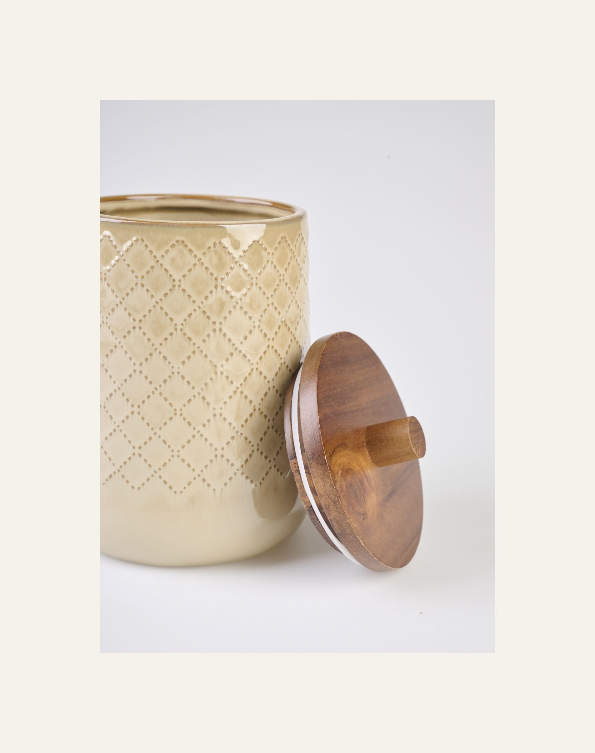 Oppbevaringskrukke beige - 2