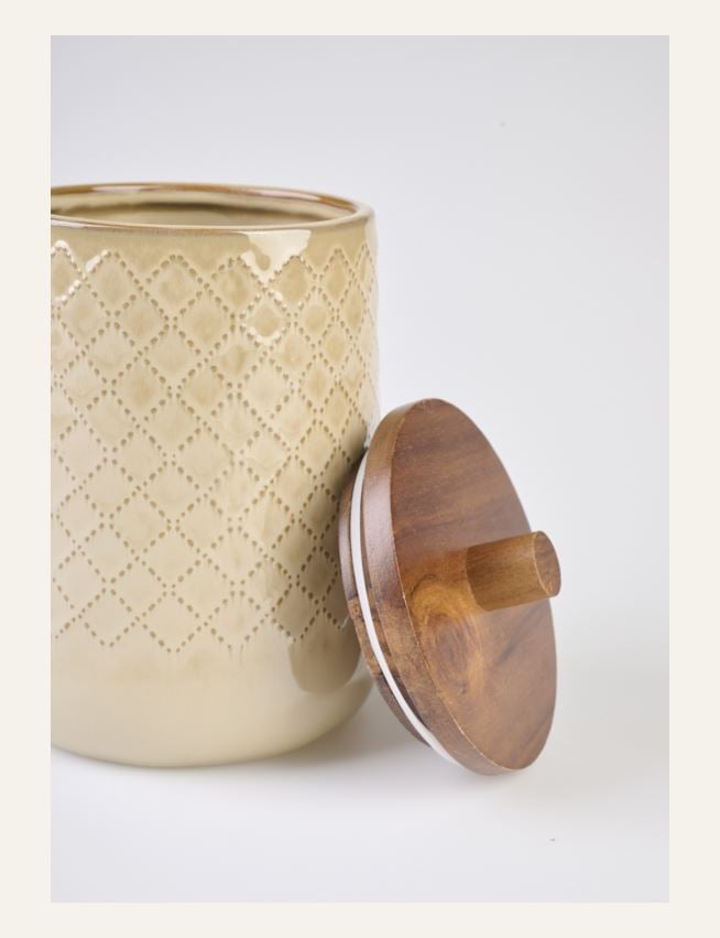 Oppbevaringskrukke beige - 2