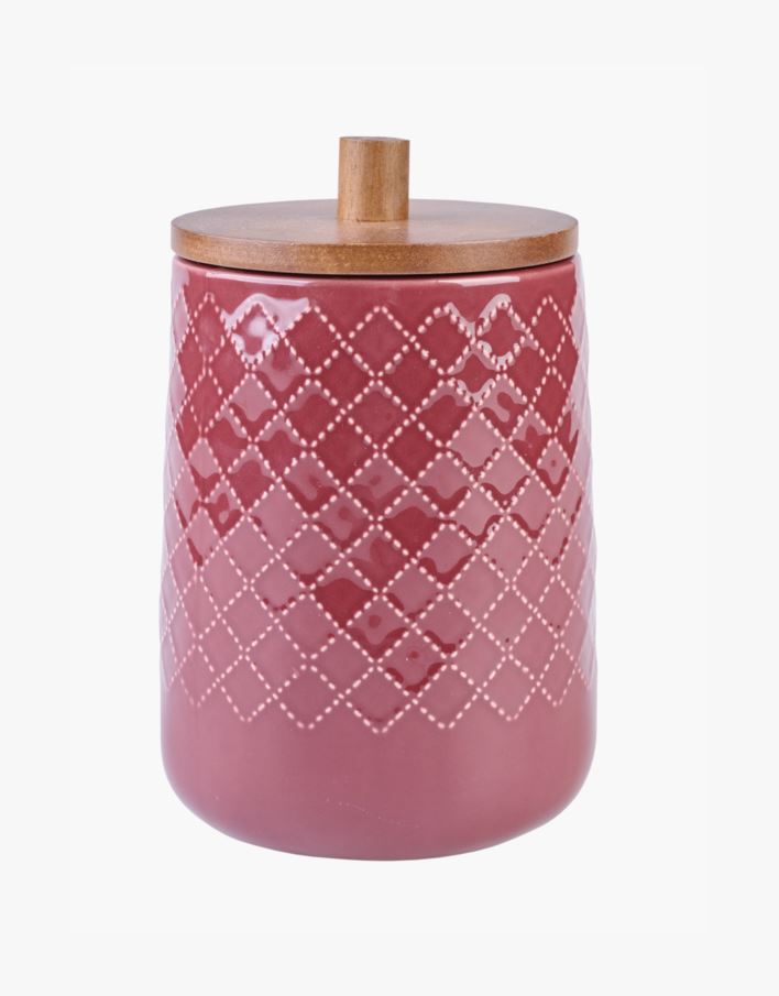 Oppbevaringskrukke mørk rød - 14x14x20,5 cm mørk rød - 1