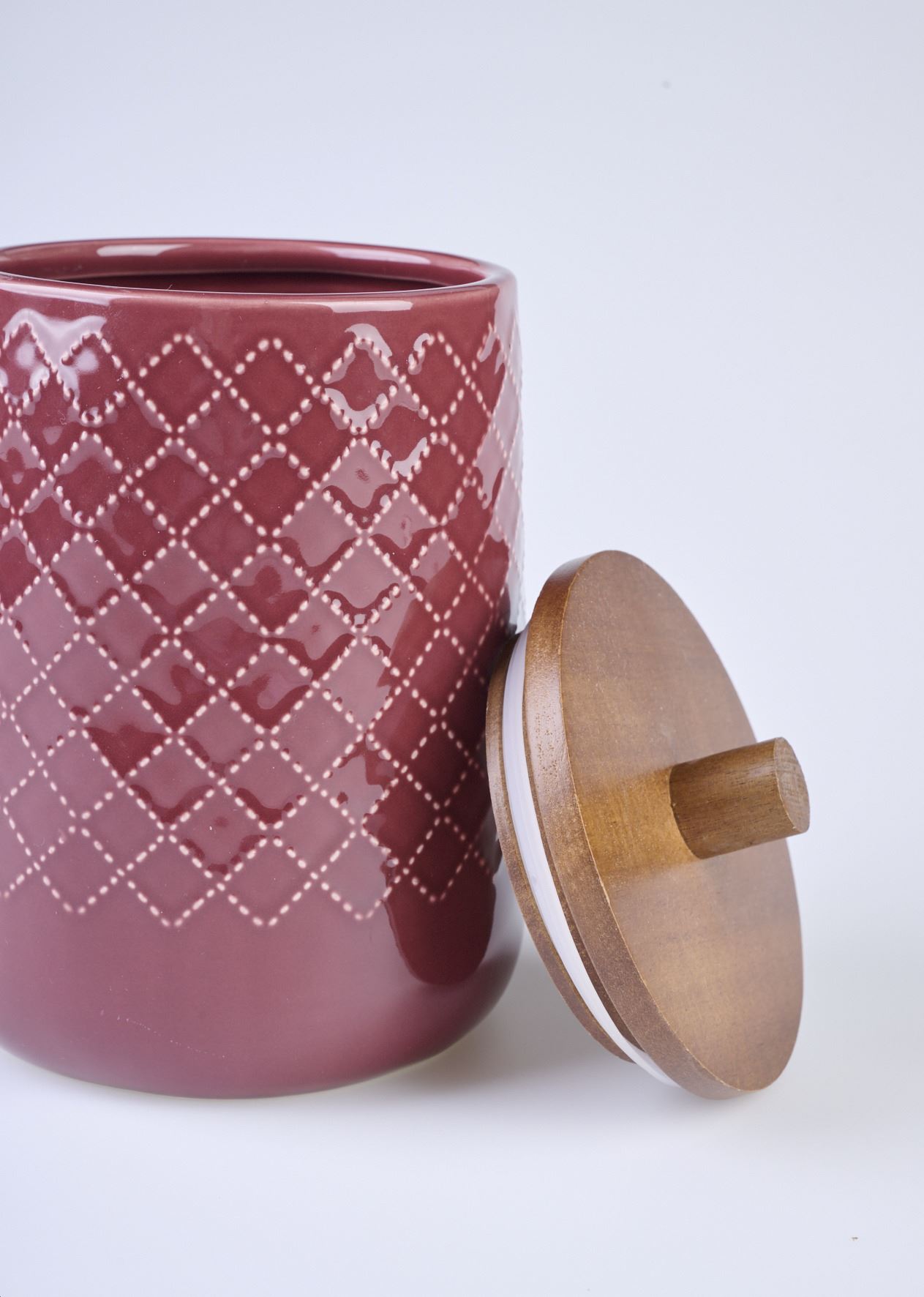 Oppbevaringskrukke mørk rød - 2