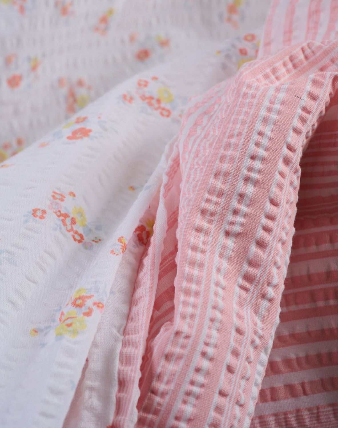 Krepp sengesett korall - 140x200 cm korall - 1