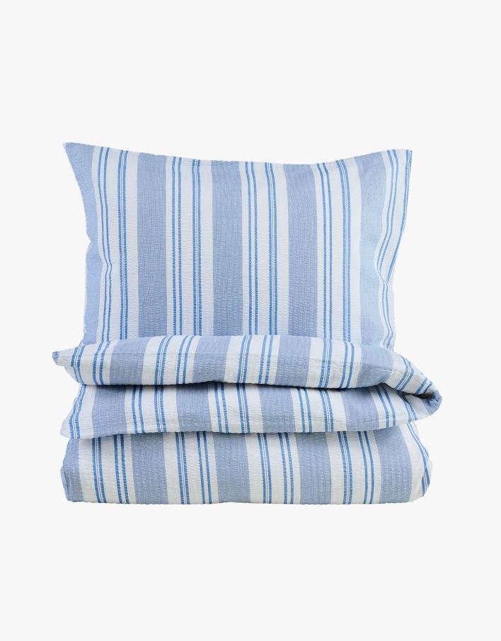 Krepp sengesett lys blå - 140x200 cm lys blå - 1