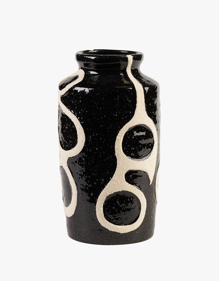 Vase svart/hvit - 12,5x12,5x21,5 cm svart/hvit - 1