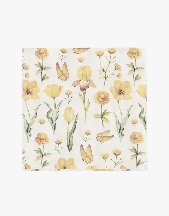 Papirservietter gul - 33x33 cm gul - 1