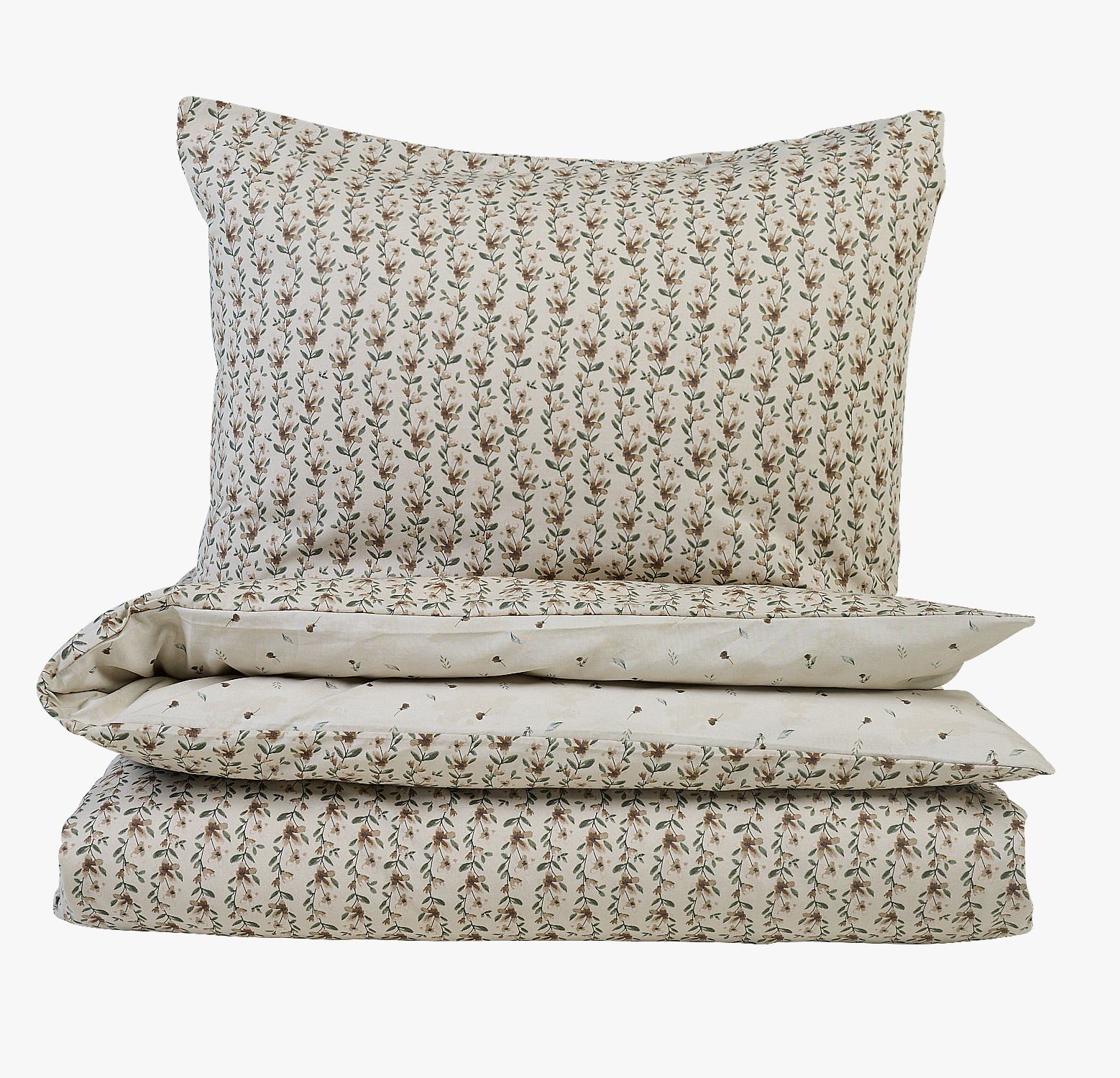 Percale sengesett olivengrønn - 140x200 cm olivengrønn - 1