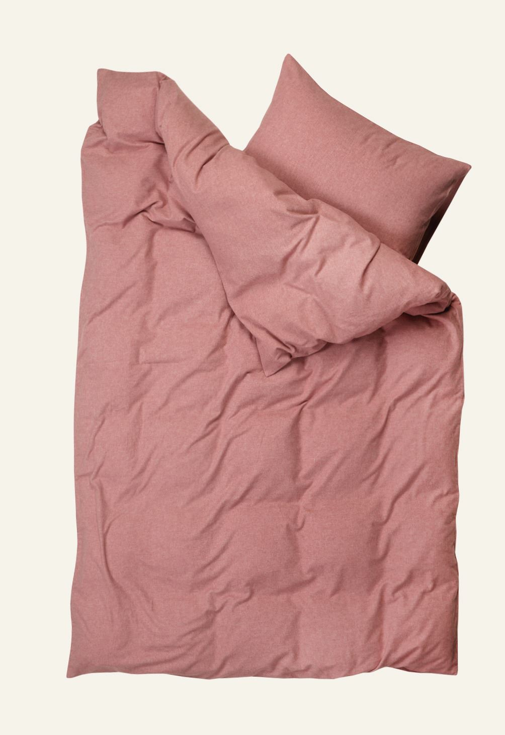 Garnfarget flanell sengesett gammelrosa - 3