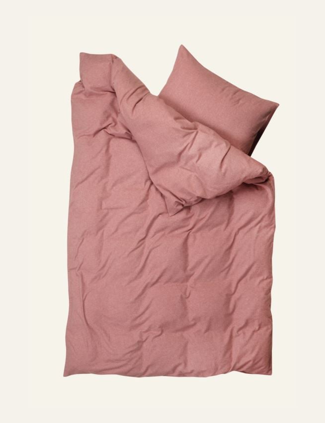 Garnfarget flanell sengesett gammelrosa - 4