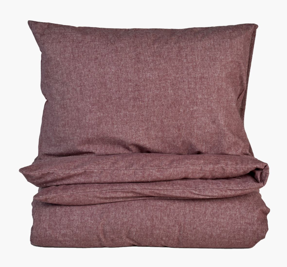 Garnfarget flanell sengesett burgunder - 140x200 cm burgunder - 1