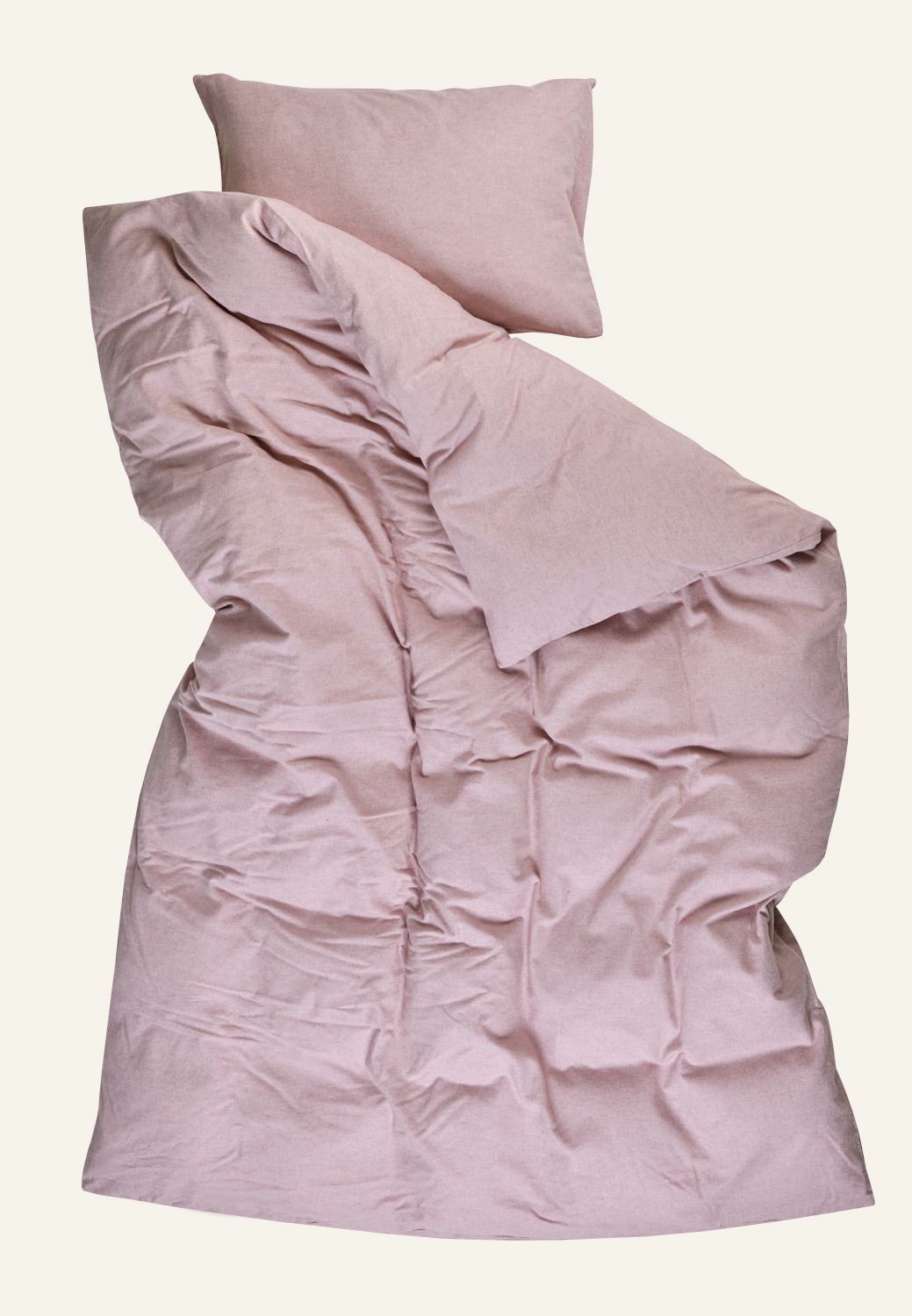 Garnfarget flanell sengesett rosa - 3