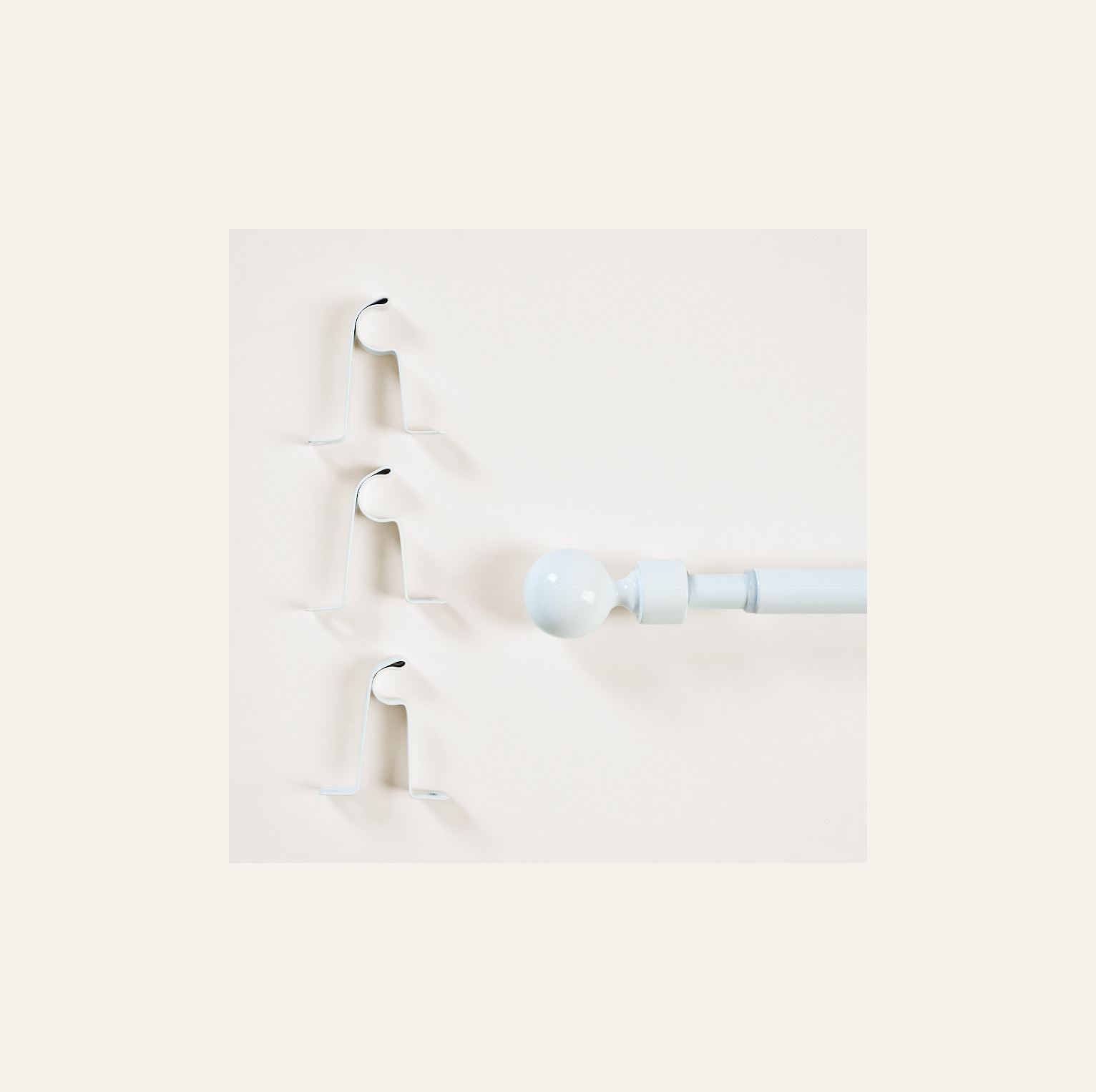 Gardinstang komplett hvit - 2