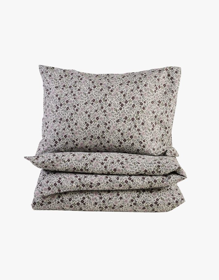 Bomull sengesett multi grå - 140x200 cm multi grå - 1