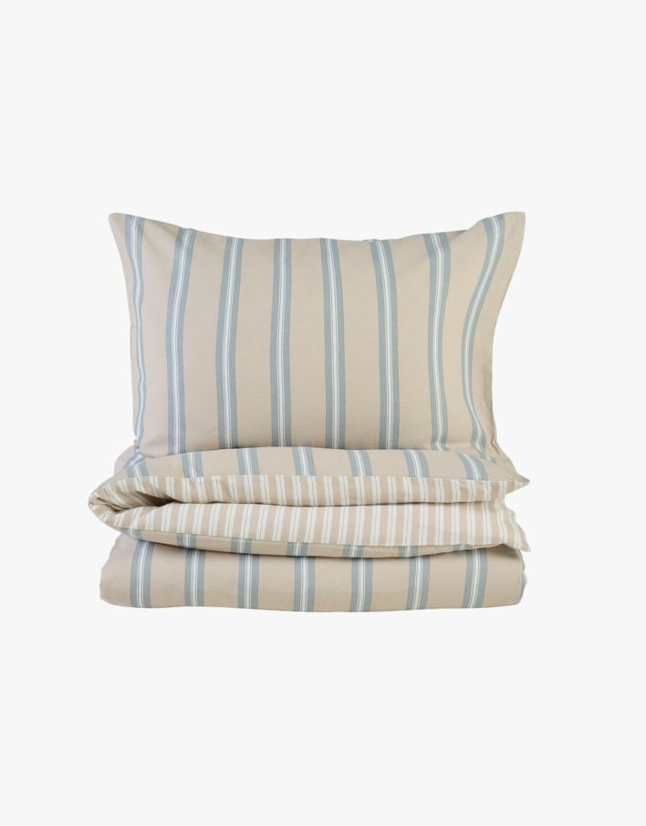 Flanell sengesett blå - 140x200+50x70 cm blå - 1