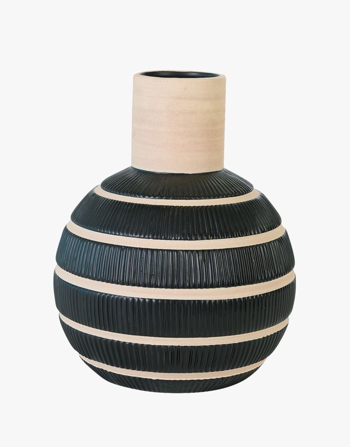 Vase svart/hvit - 20,2x20,2x25,5 cm svart/hvit - 1