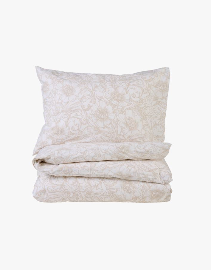 Bomull sengesett sand - 140x220 cm sand - 1