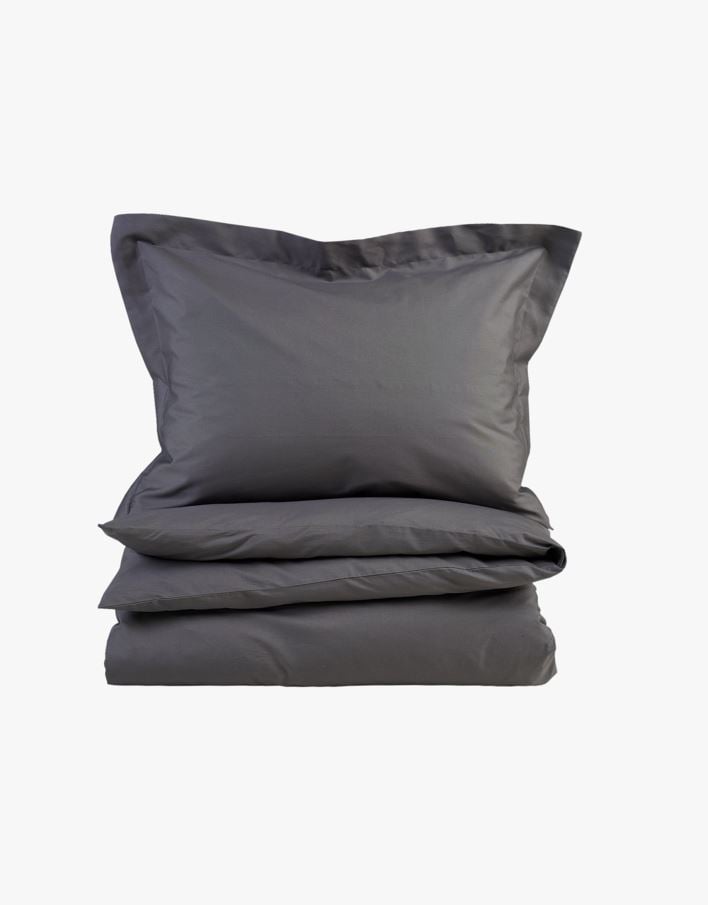 Percale sengesett mørk grå - 140x200 cm mørk grå - 1