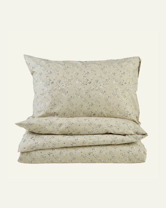 Bomull sengesett lindegrønn - 140x200+50x70 cm lindegrønn - 1