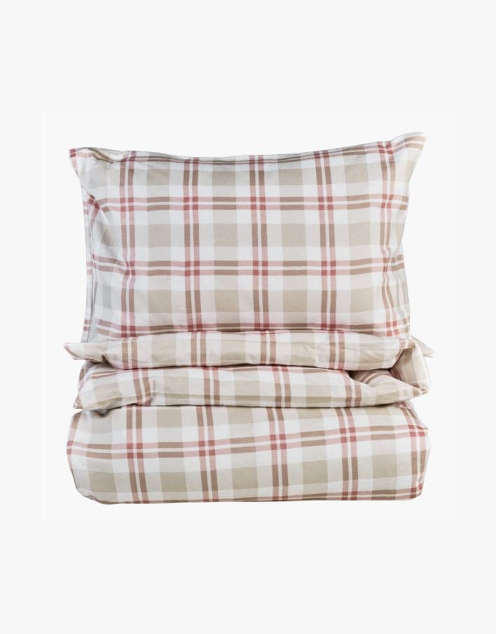 Flanell sengesett rosa - 140x220 cm rosa - 1