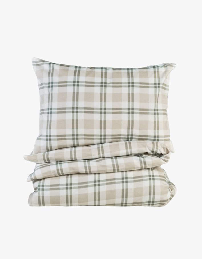 Flanell sengesett grønn - 140x200 cm grønn - 1