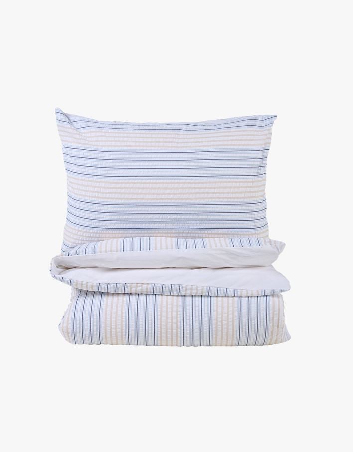 Krepp sengesett multi beige - 140x200+50x70 cm multi beige - 1