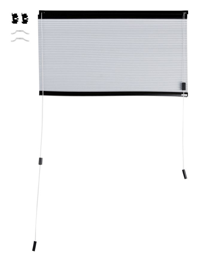 Premium opp&ned dobbel plisségardin m/snortrekk 25mm multi - 3