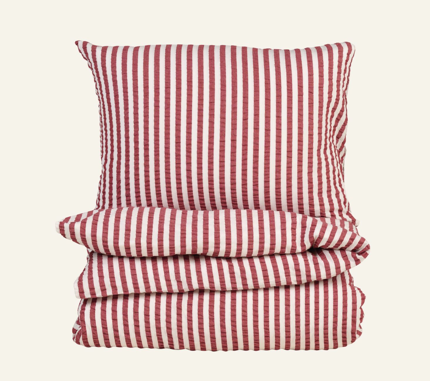 Krepp sengesett rød - 140x200 cm rød - 1