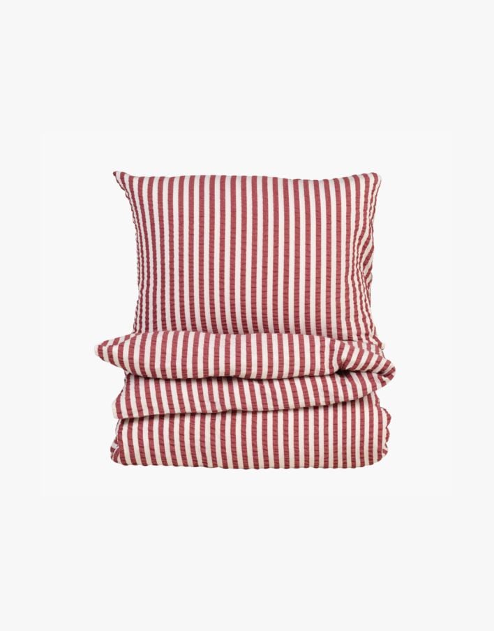 Krepp sengesett rød - 140x200 cm rød - 1