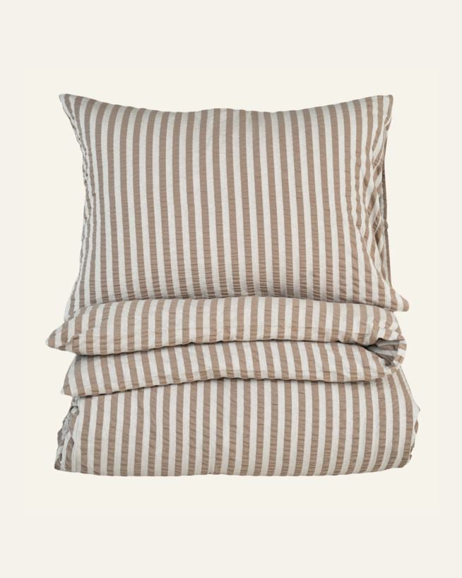 Krepp sengesett brun - 140x220 cm brun - 1